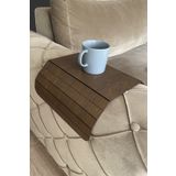 MicroWood Koltuk Tepsisi, 1adet Yan Sehpa, Koyu Kahve, Huş Ağacı, 29x43cm, Orta:16,5cm, Amerikan Servisi
