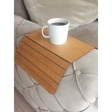 MicroWood Koltuk Tepsisi, Kolçak Tepsisi, Yan sehpa, Gerçek Ahşap (6 Adet, Açık Karamel)