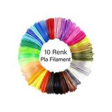 microZey 3D Kalem Yazıcı Için 10 Renk 100 Metre (10 x 10 Metre) Pla Filament - Renkli
