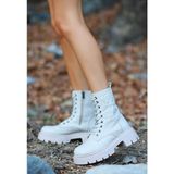Mida Shoes Jtoy Ten Deri Bağcıklı Kadın Bot - Açık Ten
