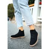 Mida Shoes Kean Siyah Süet Bağcıklı Kadın Bot