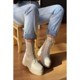 Mida Shoes Martins Ten Deri Kadın Bot