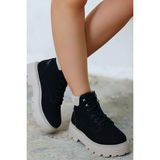 Mida Shoes Olinda Siyah Nabuk Bağcıklı Kadın Spor Bot