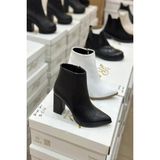 Mida Shoes Simmy Siyah Deri Fermuarlı Kadın Bot - Siyah Süet