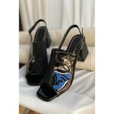 Mida Shoes Siyah Rugan Topuklu Ayakkabı