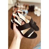 Mida Shoes Siyah Süet Bilekten Tokalı Topuklu Ayakkabı