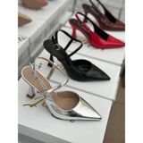 Mida Shoes Vienna Gümüş Deri Kadın Topuklu Ayakkabı