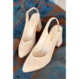 Mida Shoes Y101 Ten Süet Kadın Topuklu Ayakkabı