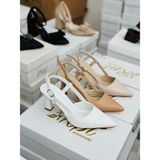 Mida Shoes Y3060 Beyaz Deri Tokalı Kadın Topuklu Ayakkabı - 042-Beyaz