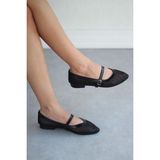 Mida Shoes Ysunny Siyah Fileli Kadın Babet