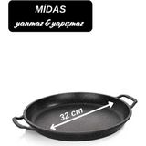 Midas 32 cm Gözleme Bazlama Tavas / Çok Amaçlı / Granit Döküm / - Siyah