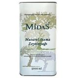 Midas 5 lt Teneke oğuk Sıkım Natürel Sızma Zeytinyağı