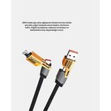 Midas Toptan 65W 4’ü 1 Arada Örgülü Hızlı Şarj Kablosu Usb-C Usb-A Çoklu Şarj Dayanıklı Midas - Renkli
