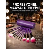 Midas Toptan Home 12 Parça Profesyonel Makyaj Fırçası Far Fırçası Allık Fırçası Yumuşak Kıllı - Çok Renkli