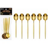 Midas Toptan Home 6 Parça Tatlı Kaşığı Seti - Gold Renk - Paslanmaz Çelik - Çok Renkli