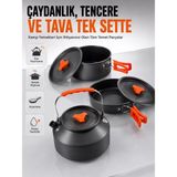 Midas Toptan Home Kamp Pişirme Seti Hafif Alüminyum Tencere Tava Çaydanlık Piknik ve Karavan Mutfak Seti