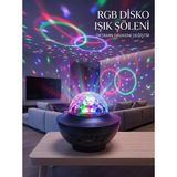 Midas Toptan Home Rgb Bluetooth Disko Lambası Dahili Hoparlörlü Müzikli Parti Işığı USB ve Tf Kartlı - Çok Renkli