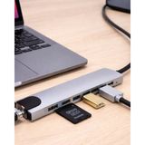 Midas Toptan Home USB C Çoklu Port Adaptör HDMI USB Ethernet Sd Kart Hub - Çok Renkli