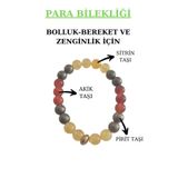 Midas Yıldızı Para Bereket Ve Zenginlik Doğal Taş Tılsım Bilekliği Pirit, Sitrin, Akik Taşı Doğal Taş Bileklik