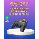MidasTech 2.4 Inç Ekranlı 500 Oyunlu Taşınabilir Retro Oyun Konsolu Şarjlı El Tipi Mini Midiastech