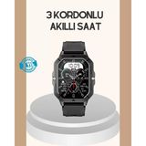 MidasTech 3 Kordonlu Akıllı Saat Uzun Pil Süreli Midiastech - 1 - Renkli