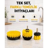 MidasTech 3’lü Matkap Temizlik Fırçası Seti – Banyo, Mutfak ve Araç Jantı Için Etkili Yeni Nesil M - Çok Renkli