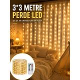 MidasTech 3x3 Metre Perde LED Işık – Parti ve Bahçe Dekorasyonu Yeni Nesil Midiastech