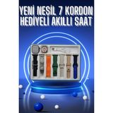 MidasTech Akıllı Saat 7 Kordon Hediyeli Takvim Alarm Nabız Ölçer Bildirim Görme Sesli Görüşme Midaste - Standart - Çok Renkli
