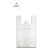 MidasTech Beyaz Hışır Atlet Poşet Mini Boy 22X31 cm 20 Paket Takriben 10.000 Adet Nemere - 22 x 31 cm