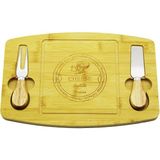 MidasTech Bıçak Sağ-Sol 19X29CM -1.5cm Ahşap Bambu Kahvaltı Peynir Sunum Tabak 2peynir Bıçak=ahşap Sapl