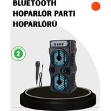 MidasTech Bluetooth Bağlantılı Taşınabilir Hoparlör – LED Işıklı, Fm Radyolu, Mikrofon Girişli Mid - Çok Renkli