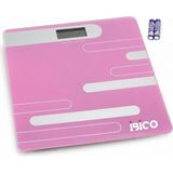 MidasTech Dijital - Pilli Renkli Cam Banyo Baskül Terazi Tartı LCD Ekran 180KG/50GR 26X26CM İ11-024 (4