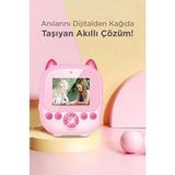 MidasTech Dijital Video Fotoğraf App Destekli Çocuk Kamerası Termal Resim Kağıt Baskılı Yazıcı Pembe - 1