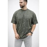 MidasTech Erkek Premium Tişört Osy Yumuşak Dokulu Yıkamalı Oversize T-Shirt - Haki