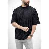 MidasTech Erkek Premium Tişört Osy Yumuşak Dokulu Yıkamalı Oversize T-Shirt - Siyah