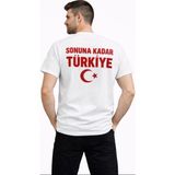 MidasTech Erkek Türkiye Ay Yıldız Baskılı Taraftar Forma T-Shirt - Beyaz