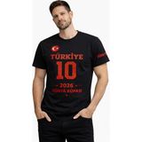 MidasTech Erkek Türkiye Baskılı Tişört 2026 Dünya Kupası Taraftar Forma T-Shirt - Siyah