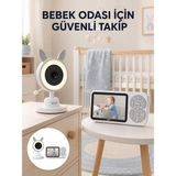 MidasTech Karşılıklı Sesli Bebek Kamerası 4x Zoom Sıcaklık Sensörlü Yeni Nesil Midiastech