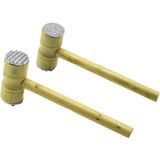 MidasTech Metal Çift Başlı Ahşap Saplı Tokmak - Et Dövecek Tokmak= 4.3 x 10CM Saplı=25.5cm (4887) Midaste