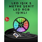 MidasTech Pratik Kurulumlu 5 Metre Kumandalı Şerit LED Midiastech
