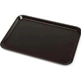 MidasTech Siyah Midi Boy Plastik Servis Tepsisi Kırılmaz Lokanta Büfe Fast Food Kullanım (44X32 Cm) Midas