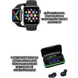 MidasTech Ucuz ve Kaliteli Kulaklıklı Saat Seti Bluetooth Bağlantılı Akıllı Saat ve Kulaklık Midiastec - 1 - Renkli