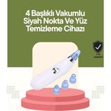 MidasTech USB Destekli 4 Başlıklı Siyah Nokta Vakum Cihazı – Gözenek Temizleyici ve Cilt Yenileyici Bak