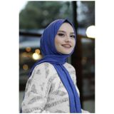 Mides scarf Bambu Kraş Şal Modeli- Saks Mavisi