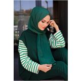 Mides scarf Bambu Siyah Renk Şal-zümrüt