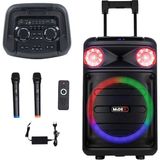 Midex 1300 Watt FM Radyolu Taşınabilir Mikrofonlu Karaoke Eğlence Ses Sistemi MXR-1300 - Siyah