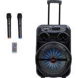 Midex 280 Watt Portatif Taşınabilir Karaoke Eğlence Mikrofonlu Ses Sistemi MXR-280 (Bluetooth Kayıt USB Şarjlı) - Siyah