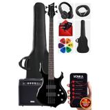 Midex 4 Telli Bas Gitar, 20W Amfi, Gigbag, Kulaklık ve Tuner Seti, Siyah