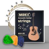 Midex Agx-20 Akustik Gitar Teli Takımı ve Pena Seti