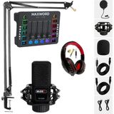 Midex Arcade Pack-3 Medley Ses Kartı ve MX-2020 Mikrofon Gaming Canlı Yayın Stüdyo Seti - Siyah